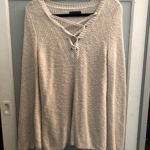 American Eagle Oversized Cream Sweater
